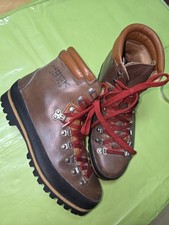Höck echt Leder Wanderschuh  Bergstiefel Vintage Wanderstiefel Gr.43 UK 9 Braun