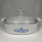 Vintage Corning Ware Blue Cornflower A-2-B   2 Quart Casserole w/Pyrex Lid A 9 C