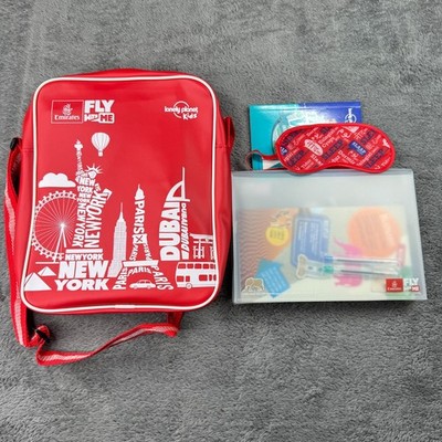 Emirates Kids Fly With Me Bag Lonely Planet Crossbody NEW Flight Games Eye Mask