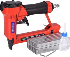 Pneumatic Upholstery Staple Gun, 22 Gauge 3/8" Wide Crown Air Stapler Kit, by 1/