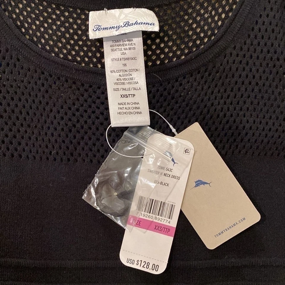 Vestido Tommy Bahama Negro Cubre Flecos - Talla XXS Foto 3 de 4