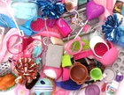 VTG LOT BARBIE SIZE ACCESSORIES PURSES FOOD DISHES CANOE NECKLACE CAMPING ITEMS