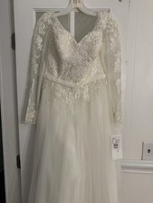 David's bridal long sleeve wedding dress Lace