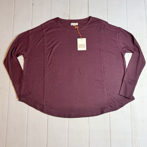 NWT - Knox Rose - Women’s Burgundy Long Sleeve Top - Size Large
