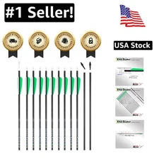 Durable Carbon Hunting Arrows 30" | 12 Pack with 3" Vanes for Accurate Shooting