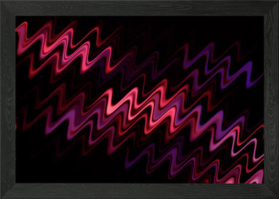 Abstract Red and Purple Waves Dynam Framed Wall Art Poster Canvas Print Picture