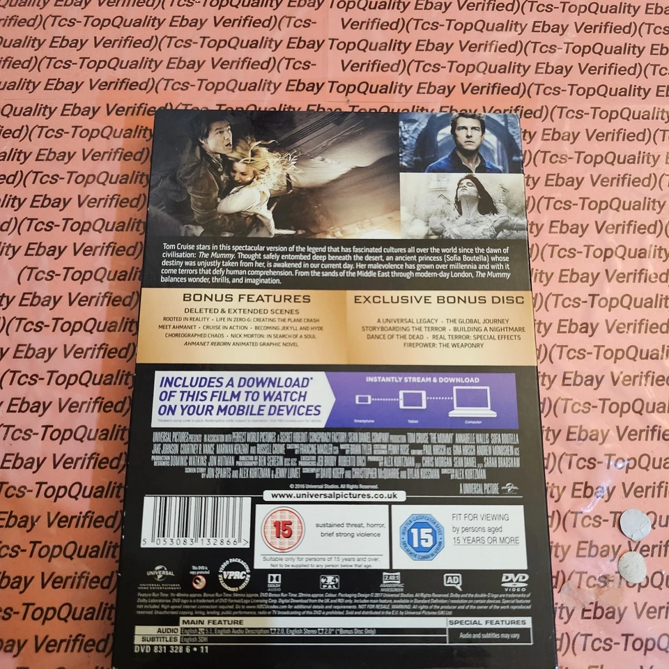 The Mummy DVD (2017) (2 Discs Exclusive) Edition Tom Cruise, Sofia Boutella,  - Image 2 of 2