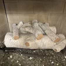 Regal Flame - 16” - CERAMIC WOOD BIRCH LOG SET 5 piece - Brand New In Box