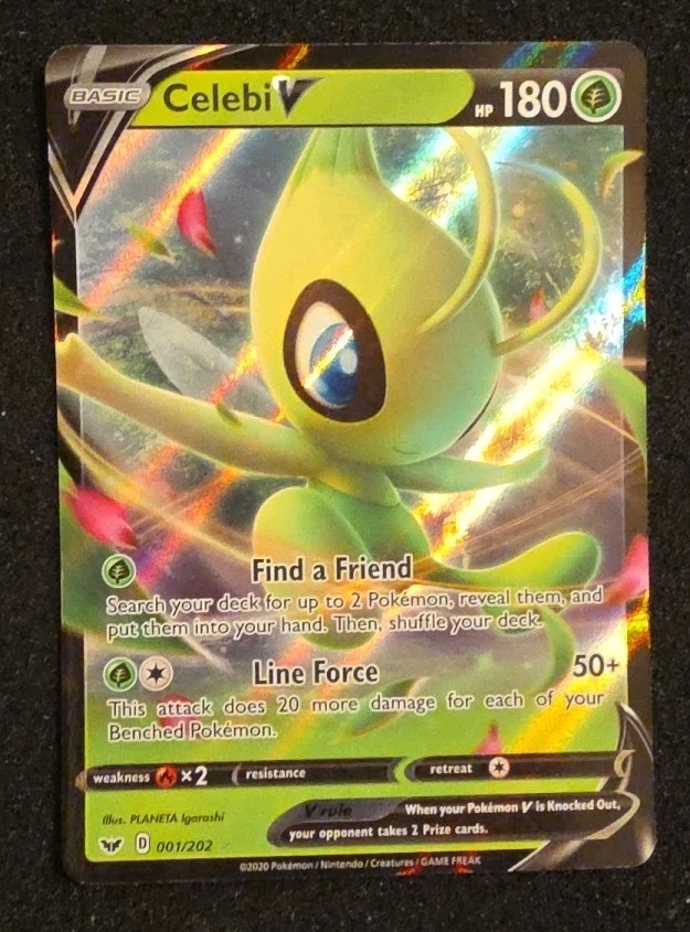 2020 Pokemon Celebi V 001/202 Sword & Shield Base Set 