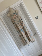 EXQUISITE TU WOMAN SIZE 16 STRAPPY COTTON DISTY FLORAL BLOOMS FIT & FLARE DRESS