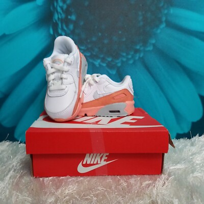 Nike Air Max 90 Leder Kleinkind weiß/madder Root Turnschuhe UK 5,5 EU 22 US 6