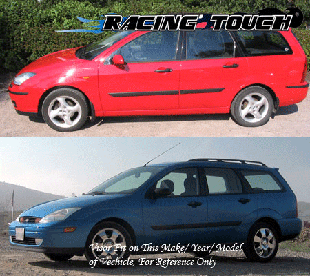Para Ford Focus Wagon 00-07 gris ceniza ventana de canal exterior protector solar 4 piezas - Imagen 7 de 7
