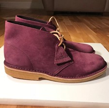purple clarks desert boots