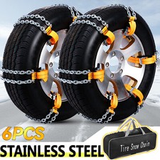 6Pcs STEEL Wheel Tire Snow Chains Car Truck SUV Anti-skid Emergency Traction ATV
