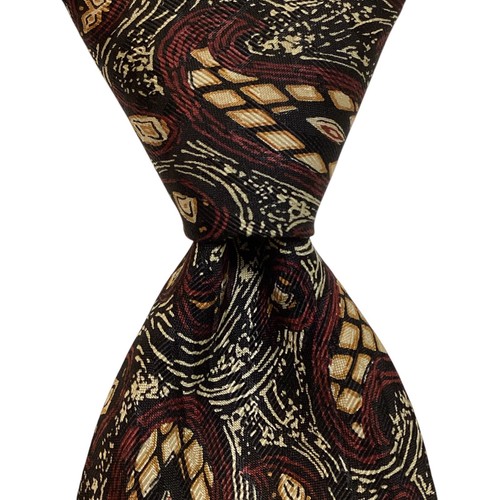 ROBERT TALBOTT Studio Men's 100% Silk Necktie USA Designer PAISLEY Black EUC - 第 1/3 張圖片