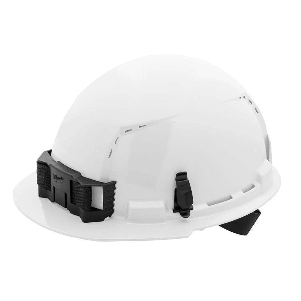 Milwaukee 48-73-1200 White Front Brim Vented Hard Hat w 4PT Ratcheting Suspensio