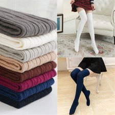 Over The Knee Winter Long Socks Knitted Thick Girls Thigh High Cotton Womens