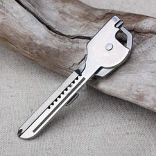 6 in1 Keychain Keyring Multi Tool Stainless EDC Screwdriver Opener Camping Tool