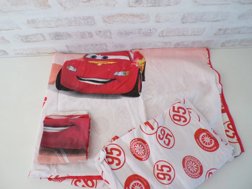Housse de couette - Taie d'oreiller - Drap housse Cars (C2) - TBE - Photo 2/2