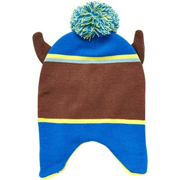 NUEVO PAW Patrol CHASE Niño Pequeño Niños Pompón Sombrero Estilo Peruano con 2 Pares Mitones Conjunto Foto 2 de 4