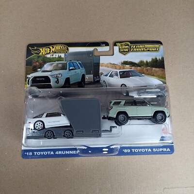 Hot Wheels Premium Car Culture Team Transport 2024 Con Toyota Supra '89 E Toyota 4Runner '18
