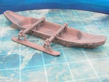 Canoe with Outrigger Boat Ship Scatter Terrain Scenery 3D Printed Model 28/32mm