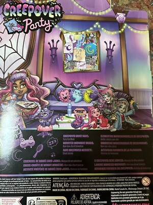 Monster High Doll, Clawdeen Wolf Creepover Party Set with Pet Dog Crescent,  Sleepover Clothes and Accessories