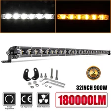 Amber Strobe 32" LED Light Bar Offroad Driving Spot Flood Beam ATV Marine Boat