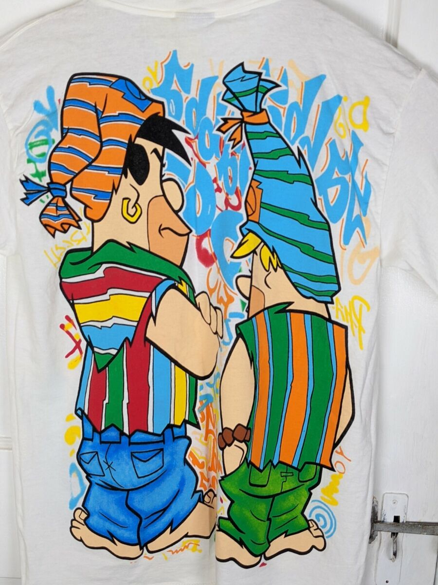 Vtg RARE Flintstones All Over Hip Hop Gangster Rasta Rap Vtg RARE Flintstones All Over Hip Hop Gangster Rasta Rap
