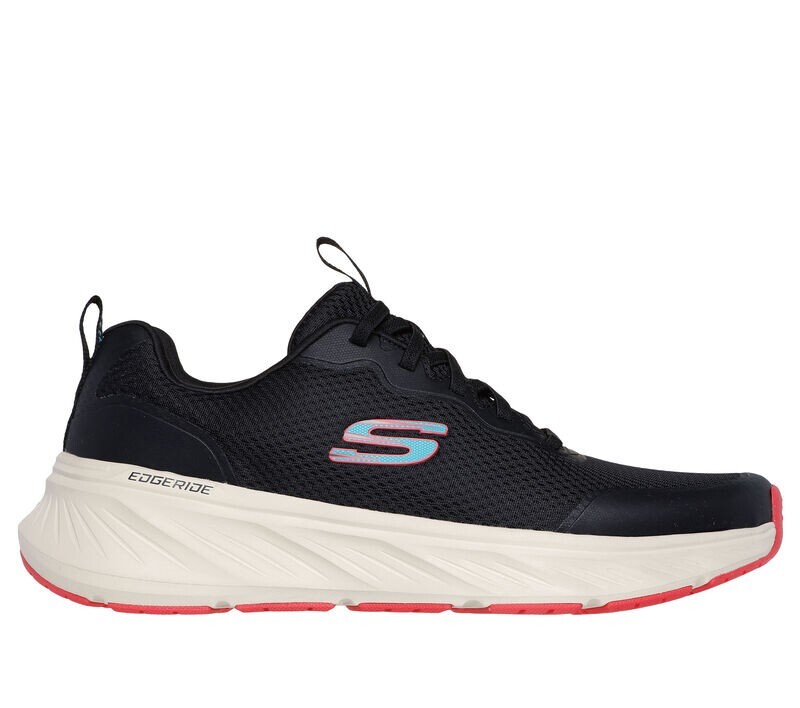 Skechers Mens Black Shoes Comfort Casual Walking Stretch Lace Memory ...