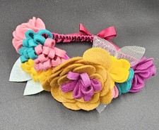 Build-A-Bear Workshop Multicolor Floral Headband - Pinks, Yellow, Blue Teal