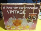 Anchor Hocking Vintage 600/92 Party Starter Punch Bowl Set w/Ladle Grapes
