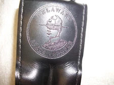 DELAWARE STATE POLICE STAMPED SAFARILAND 6070 DE805  Universal Belt Loop Leather