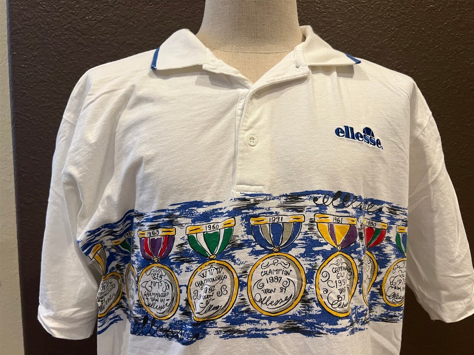 Vintage 90's Ellesse Golf White T Shirt Size XL - image 1