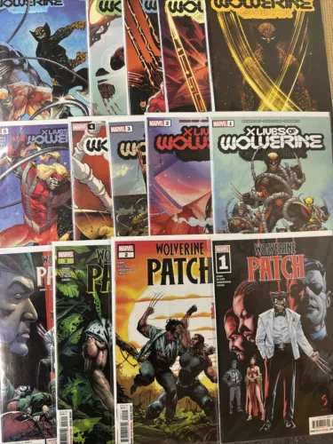 X LIVES OF WOLVERINE X DEATHS OF WOLVERINE & PATCH MARVEL COMIC BOOKS