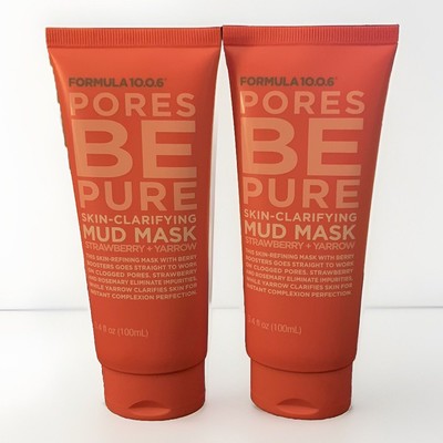 2 -Formula10.0.6 Pores Be Pure Skin Clarifying Mud Mask Strawberry Yarrow 3.4 oz