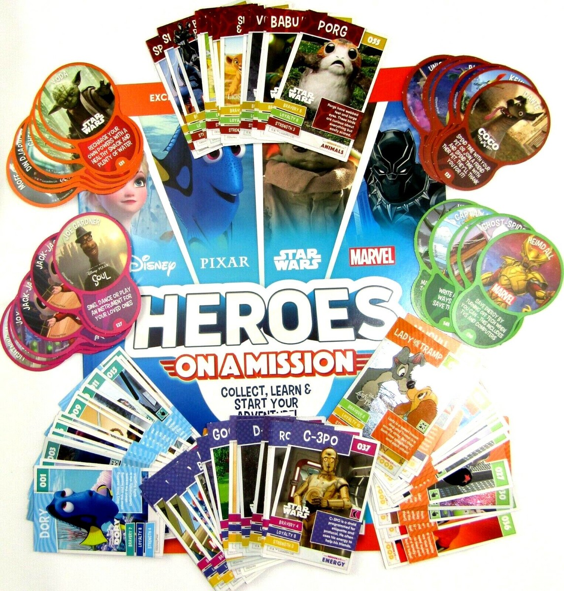 rare sainsburys heroes cards HEROES TRADING CARD Set - Disney. Pixar. Star Wars. Marvel - British Issue  - Full Set of 144 Original Cards - Sainsbury (OS01.3)