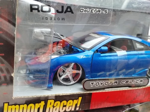 Jada Import Racer Toyota Celica 1:24 Blue Motosports New In Box Roja Wheels - Picture 3 of 9
