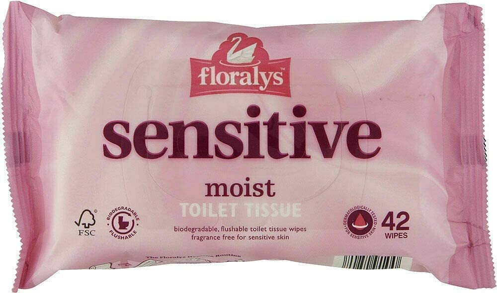 Floralys Toilet Wipes Soft Flushable Biodegradable Tissue Moist PH