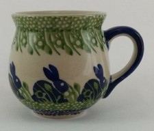 Bunzlauer Keramik Tasse BÖHMISCH MINI - blau/weiß - 0,18 Liter (K067-P324), Hase