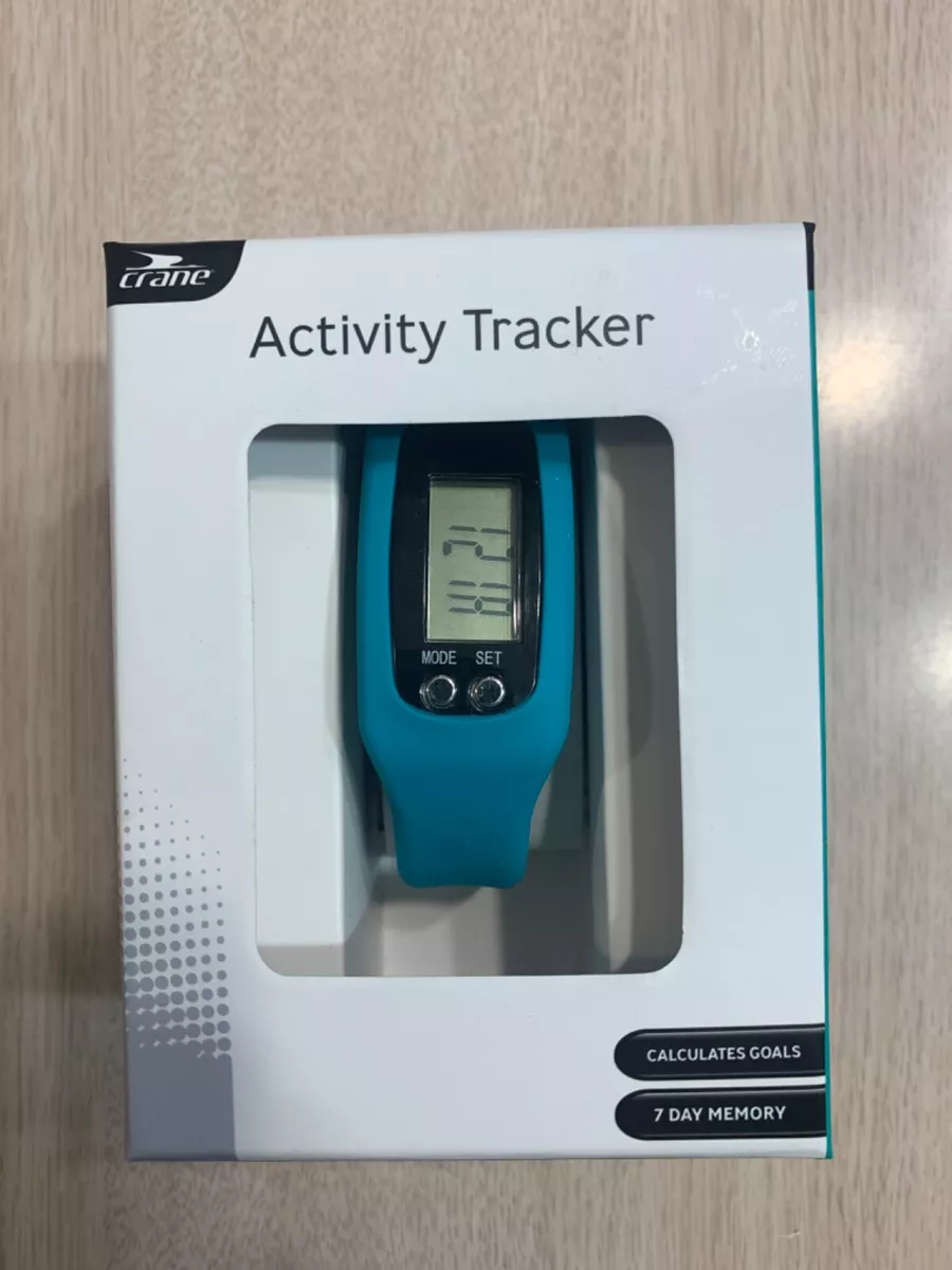 Crane Fitness Activity Tracker Teal 7 Day Memory Goal Calorie