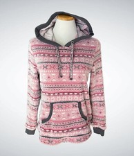 Muk Luks Women s Warm Pullover Patterned Hoodie Long-Sleeve, Size S