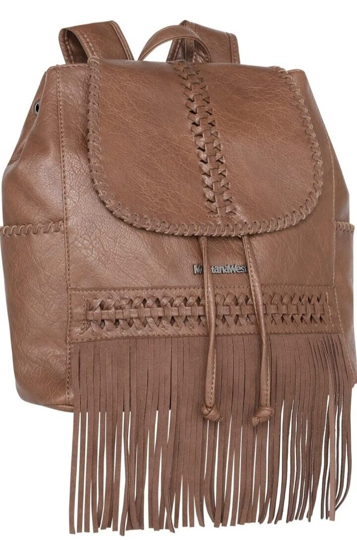 Montana West Brown Mini Backpack with Tassel Accent Montana West Mini Backpacks in Backpacks - Walmart.com main image 4