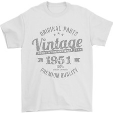 Vintage Year 74th Birthday 1951 Mens T-Shirt 100 Cotton