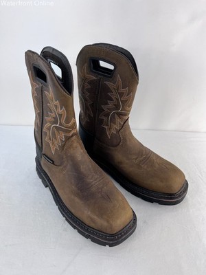 Brazos Milton Men's 10 D Waterproof Composite Toe Leather Work Boots EH Pull On