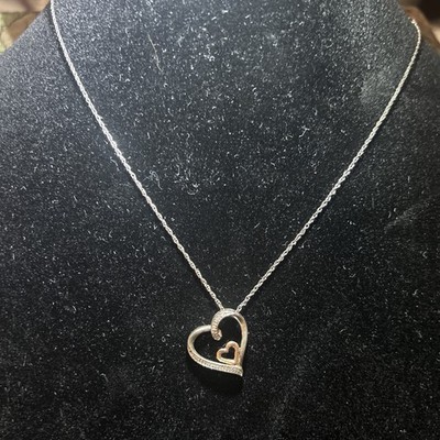 Diamant Herz Collier Sterlingsilber 10k Roségold Fred Meyer ohne Box Neu 