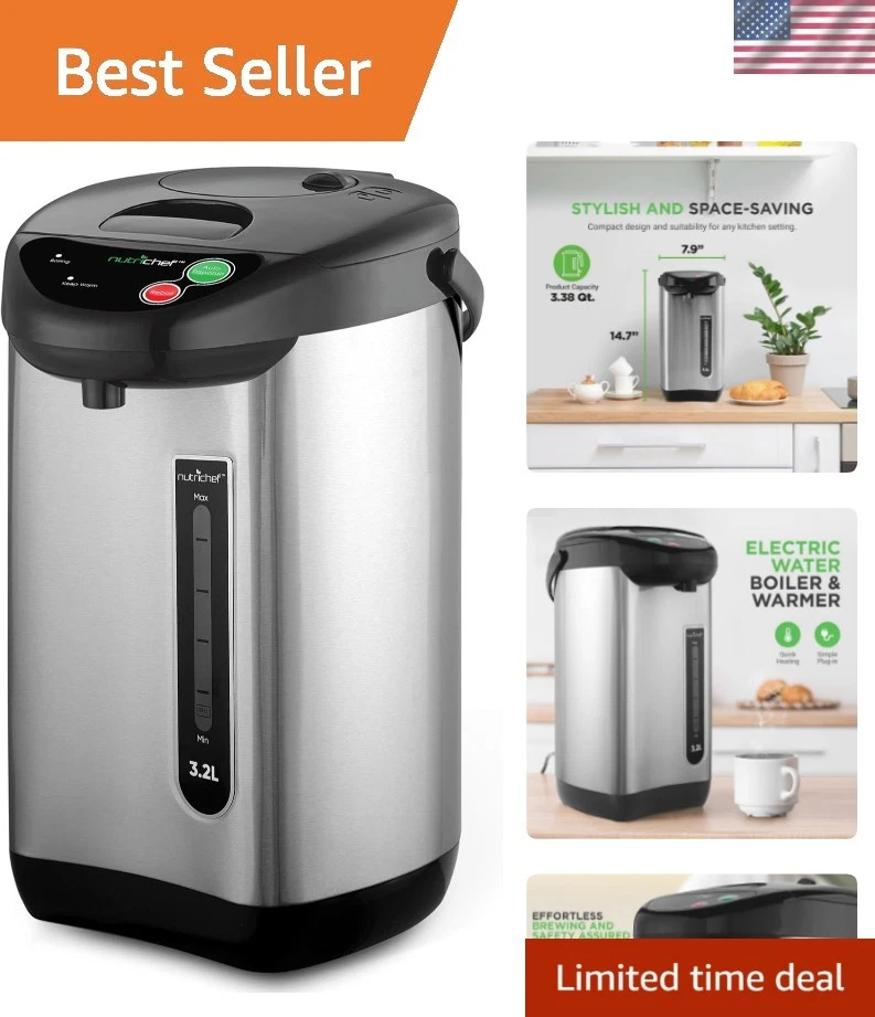 Hot Water Urn Pot Insulated Stainless Steel,Auto & Manual Dispense,Auto Boile...