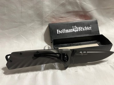 Old Single Blade Hoffman Richter 440 Stainless Tactical Folding Knife & Box