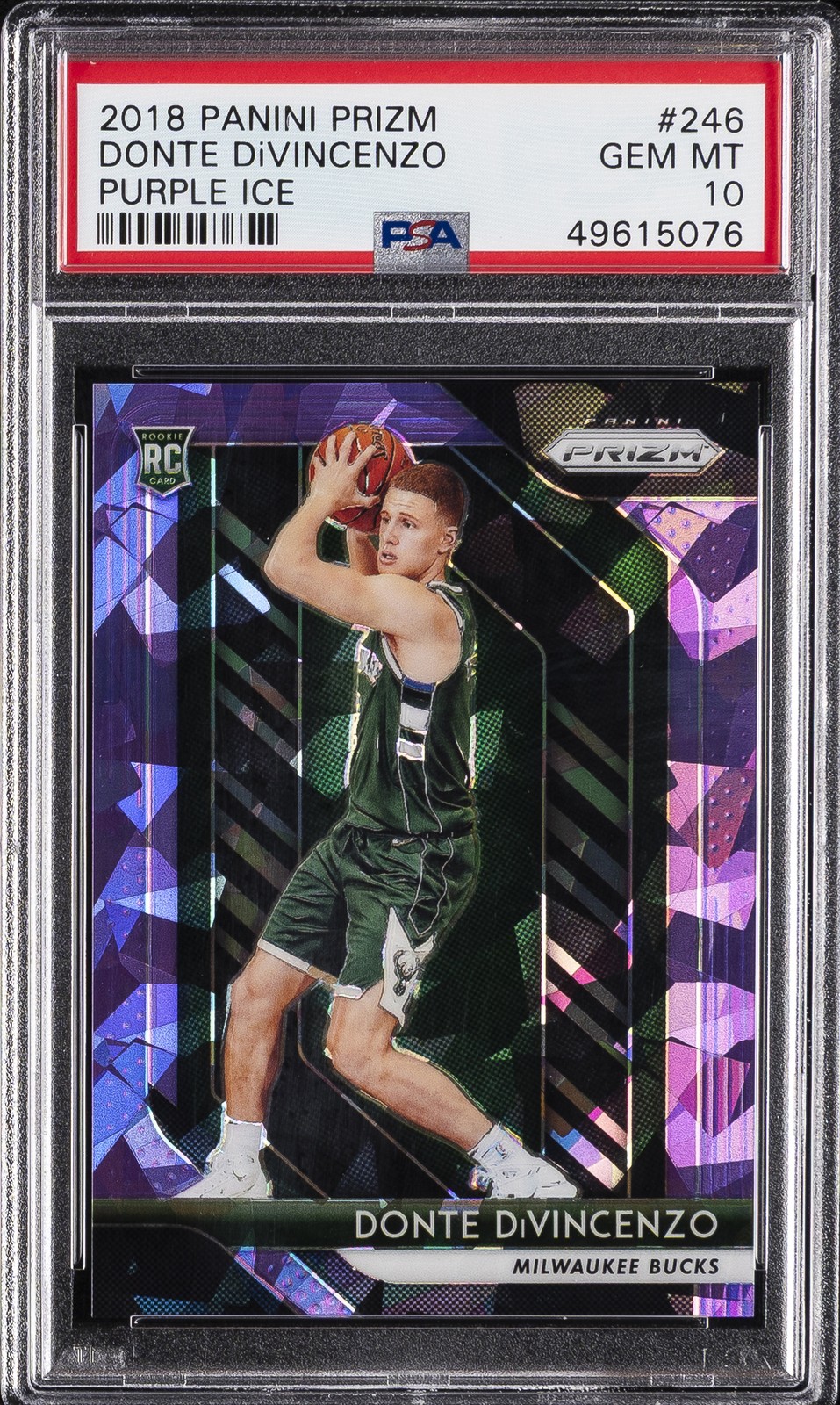2018 PANINI PRIZM PURPLE ICE #246 DONTE DIVINCENZO #/149 PSA 10