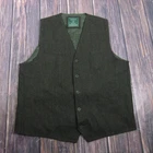 Emerald Isle Weaving Vest Mens 52 Green Herringbone Wool Blend Waistcoat ART6070